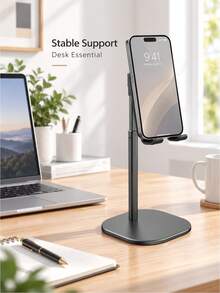 Teckwe Height Adjustable Desktop Phone Holder, Stable Anti-Slip Phone Stand, Multi-Angle View Bracket For Video Calls & Watching Videos - Classic - View 5