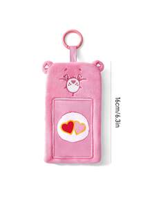 SHEIN X Care Bears 1個卡通卡包，可愛造型，適合放置偶像小卡、工作卡、校園卡、交通卡等，透明PVC視窗設計，可掛在包包上 - 愛心熊 - 查看 3