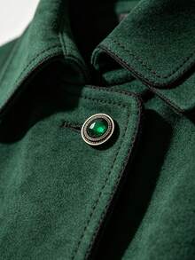 Pack 10 Pcs Palace Style Oval Crystal Rhinestone Buttons Classical Vintage Decorative Fasteners For Coats Suits Sweaters Women's Wear Fur Outerwear Hand‑Sewn Clothing Sewing Accessories - 10pcs - View 2