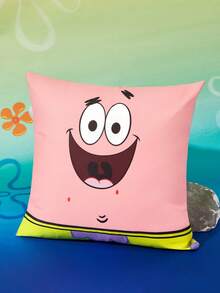 SpongeBob SquarePants | SHEIN 1個卡通裝飾抱枕套（不含枕芯），尺寸 45 * 45 cm，柔軟舒適的毛絨布料，適用於家居裝飾、汽車、禮品等 - 彩色 - 查看 3