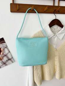 Simple Solid Color Mini Shoulder Tote Bag Soft Lightweight Daily Use Underarm Handbag Multi‑Color Options For Women - Multicolor - View 19