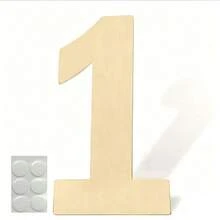1个12英寸木质数字字母，大号木质数字字母形状镂空空白未上漆大号木质字母，适用于DIY工艺品、墙面装饰、绘画、婚礼、生日派对装饰、房间家居装饰 - A - 查看 21