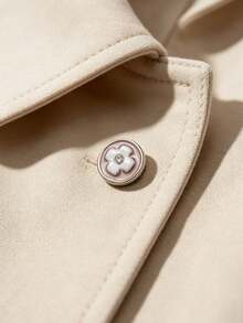 Pack 10 Pcs High‑End Two‑Tone Oil Painted Clover Metal Buttons Rhinestone Round Decorative Fasteners For Cashmere Coats Suits Versatile Outerwear Hand‑Sewn Clothing Sewing Accessories - 10pcs - View 2