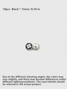 Pack 10 Pcs High‑End Two‑Tone Oil Painted Clover Metal Buttons Rhinestone Round Decorative Fasteners For Cashmere Coats Suits Versatile Outerwear Hand‑Sewn Clothing Sewing Accessories - 10pcs - View 12