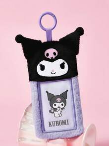 HELLO KITTY AND FRIENDS | SHEIN 1個紫色卡通卡套，可愛設計，適用於偶像小卡、身分證、學生證、交通卡等，透明PVC視窗設計，可掛在包包上 - 庫洛米 - 查看 1