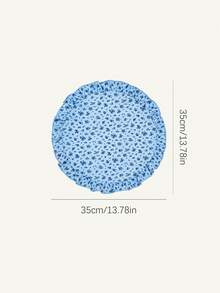 SHEIN Floral Printed Round Placemat, Natural Fresh Pastoral Table Mat With Lotus Leaf Edge, Kitchen And Dining Room Decoration, Two Colors Available (Purple & Blue Floral) - Multicolor - View 4