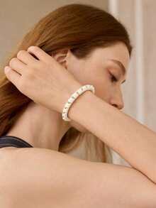 Gold Metal PU Imitation Leather Winding Handmade Personalized Bracelet - Yellow Gold - View 3