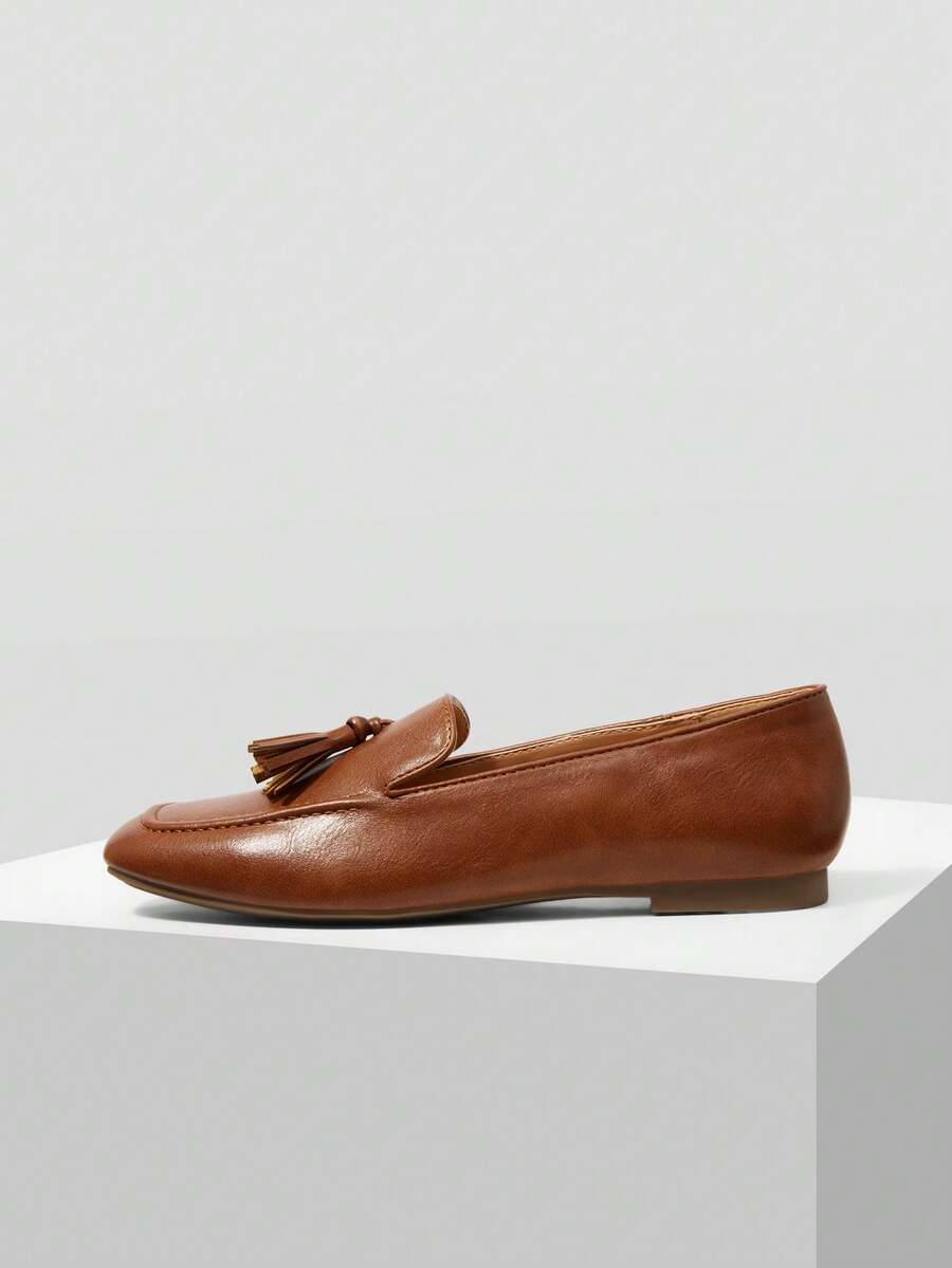 MOTF PREMIUM WOMEN'S TASSEL FLAT-SOLED SHOES FALL SHOES - Brown - View 2