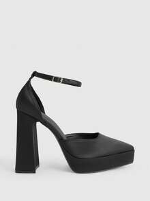 CUCCOO LuxiPop High-Heeled Thick-Soled Platform Fashionable And Simple Banquet Shoes Fall Shoes - Black - View 1