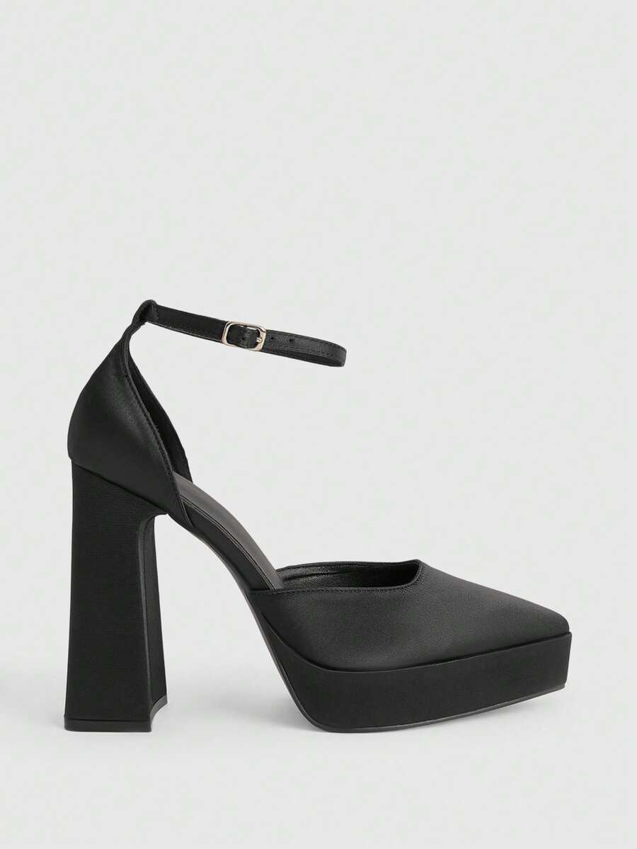 CUCCOO LuxiPop High-Heeled Thick-Soled Platform Fashionable And Simple Banquet Shoes Fall Shoes - Black - View 1