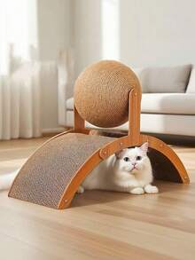 12Pcs New Ferris Wheel Cat Toy Set, Sisal Ball & Corrugated Cardboard Double Scratching Toy, Anti‑Scratch Furniture Protector, Wear‑Resistant No‑Shed Cat Play Toy For Indoor Cats Entertainment - Multicolor - View 2