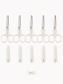 1/3/5 Pcs Mini White Scissors, Portable Stainless Steel Paper Cutter, Handmade Stationery, Gift For Office Or Study, Tool - Simple hand cut - View 8