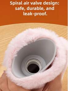 1pc Water Filling PVC Hot Water Bottle, Anti-Explosion With Cute Plush Cover - multicolor - View 4