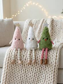 1PC Cute Christmas Tree Plush Ornament Pendant Family Party Decor Star Shaped Hanging Decor For Holiday Party Home Room Winter Christmas Gift For Adults - Multicolor - View 5