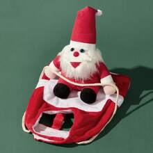 PETSIN Kostum Anjing Lucu Santa Gendong Natal Pakaian Cosplay Hewan Peliharaan - Merah - View 11