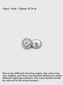 Pack 10 Pcs High‑End Two‑Tone Oil Painted Clover Metal Buttons Rhinestone Round Decorative Fasteners For Cashmere Coats Suits Versatile Outerwear Hand‑Sewn Clothing Sewing Accessories - 10pcs - View 5