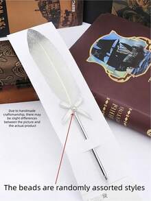 1PC European Vintage British Style Golden Feather Pen Calligraphy Writing Tool For Wedding Christmas Party Gift Teacher Student Victorian Literary Themed Decor - Multicolor - View 11