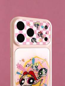 THE POWERPUFF GIRLS X SHEIN A Stylish, High-End Printed Pattern Protective Phone Case Design, Perfect For IPhone – A Cute, Fashionable, And Sophisticated Phone Case. - Multicolor - View 3