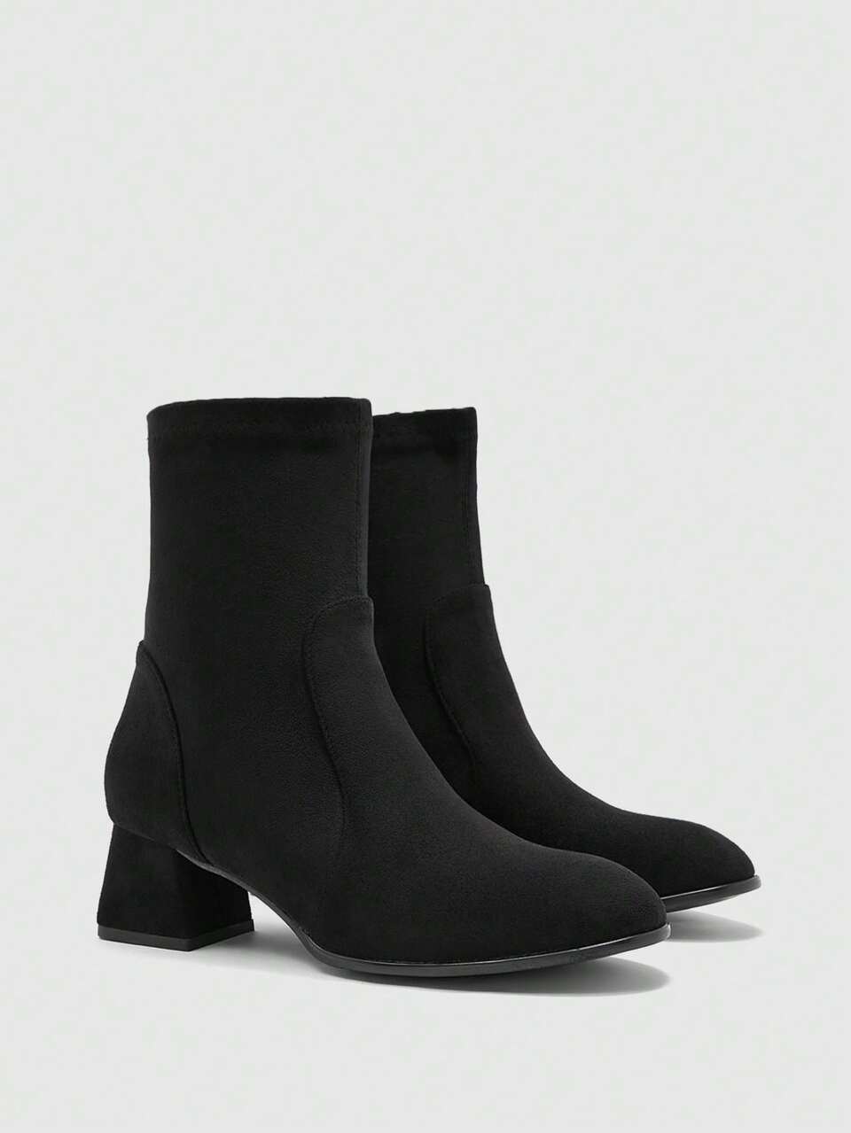 CUCCOO BIZCHIC Women's Fashion Booties, One-Heel Global Autumn And Winter Black Suede Commuter Elegance College Holiday Vacation Office Outdoor Daily Wear Fall Boots