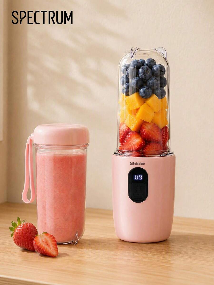 Blender Portabel 500ml Isi Ulang USB, Gelas Juicer Elektrik Pribadi untuk Smoothie, Minuman Buah, Pengaduk Jus, Blender Mini untuk Rumah dan Perjalanan, 1500mAh - 0,5L-1L - View 1