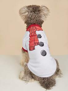 PETSIN Xmas Snowman Graphic Pet Garb, Winter Festive Pet Apparel - Multicolor - View 7