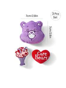 SHEIN X Care Bears 3Pcs Cute Cartoon-Shaped Refrigerator Sticker, The Back Contains Magnets, Which Can Be Attached To The Refrigerator And Various Metals. - Love Bear - View 3