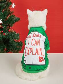 PETSIN Funny Christmas Letter‑Print Pet Garment, "Dear Santa I Can Explain" Seasonal Wear For Dogs Cats - Multicolor - View 7