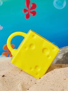 SpongeBob SquarePants | SHEIN 500ml/17oz 黃色海綿 3D 浮雕陶瓷馬克杯 卡通表情水杯 學生辦公室早餐牛奶咖啡杯 大容量防燙手柄杯 - 黃色 - 查看 5