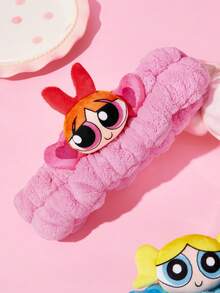 THE POWERPUFF GIRLS X SHEIN 1 Buah Ikat Rambut Elastis Berbahan Plush, Dekorasi Rumah dan Kamar Mandi - Blossom - View 2