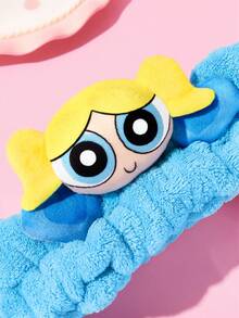 THE POWERPUFF GIRLS X SHEIN 1件裝毛絨彈性髮圈，居家與浴室裝飾 - Bubbles - 查看 4