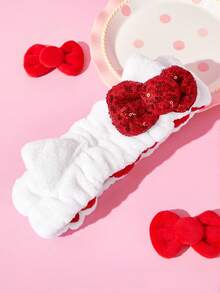 HELLO KITTY AND FRIENDS | SHEIN 1件裝閃亮蝴蝶結彈性髮圈，家居與浴室裝飾 - Hello Kitty - 查看 2