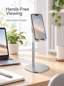 Teckwe Height Adjustable Desktop Phone Holder, Stable Anti-Slip Phone Stand, Multi-Angle View Bracket For Video Calls & Watching Videos - Classic - View 4