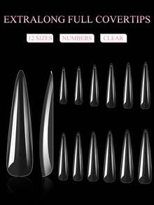 1 Box Extra Long Full Coverage Transparent Pointed Fake Nails Flexible Durable For DIY Salon Manicure Must Have Beauty Supply - Clear - View 2