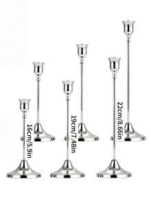 6PCS Gold Metal Trumpet Vase Candle Holder Set, Wedding Table Centerpiece Decor For Banquet Reception Party Dining Table Ornament - multicolor - View 10