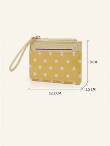 Haus Hana Polka Dot Multi-Card Slot Mini Wallet, Japanese Korean Style Solid Cute Card Holder, Luxury Coin Purse - Multicolor - View 8