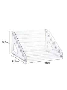 1pc Multi-Layer Transparent Nail Polish Display Rack, Home Daily Use Lipstick Cosmetics Nail Polish Storage Shelf, Plastic Storage Rack/Nail Salon Display Rack/Multi-Layer, Used For Storing Nail Polish. - Clear - View 3