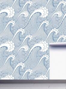1 Buah Wallpaper Perekat Diri, Dapat Dilepas, Tahan Air, Motif Gelombang Jepang, Mural Dinding untuk Ruang Tamu dan Kamar Tidur, Renovasi Mudah Dikupas dan Ditempel, Tahan Lama, PVC Vinyl, Tahan Lembap, Tahan Gores, Dekorasi Rumah, Ramah untuk Apartemen Sewa - Beraneka warna - View 6