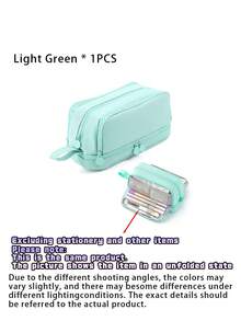 A Dual-Layer Protective Pencil Case And A Multi-Functional, Large-Capacity Pen Pouch. The Stationery Bag Features Multiple Compartments, Making It Suitable For Storing Office Supplies, Study Tools, School Materials, And Desktop Organizers. - Single Piece - View 7
