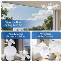 Drone‑Shaped Foldable LED Ceiling Fan Light With Remote Control, Dimmable Light & Adjustable Fan Speed, E27 Base, 3‑Head /4‑Head Optional, 85‑265V Household LED Ceiling Lamp For Living Room, Kitchen, Bedroom, Shop, Office, Restaurant, Bar, - Ceiling Fan Light Remote Control - View 7