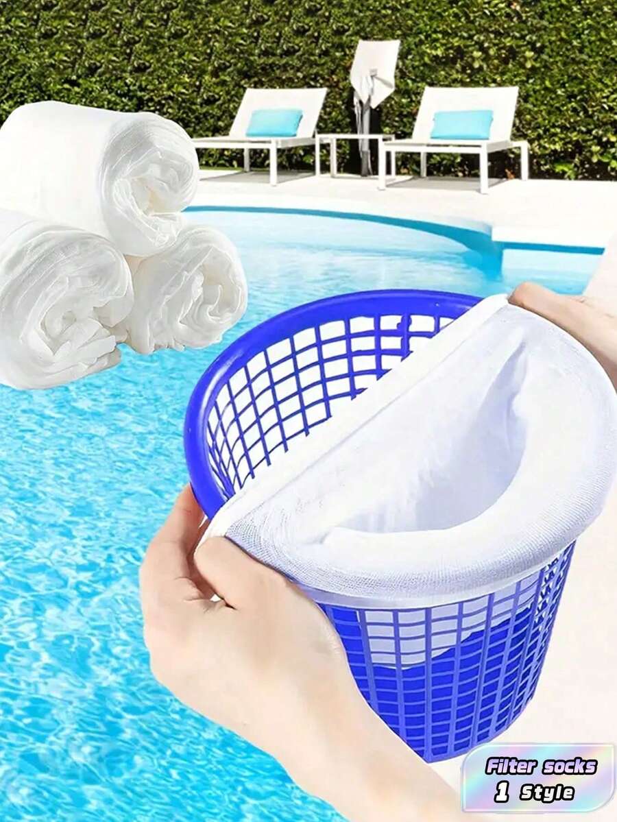 15 cái/10 cái - Tất lọc hồ bơi, tất lọc phù hợp cho giỏ hút nước hồ bơi, dùng được cho cả hồ bơi trên mặt đất và hồ bơi ngầm. Có thể loại bỏ rác và lá cây để giữ nước sạch. - trắng - Xem 1