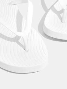 Grefit Women's Fashion White Flip Flops Summer - White - View 5