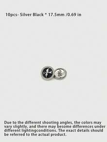 1 Pack 10 Pieces Oil‑Painted Round Buttons Delicate Colorful Swallow Rhinestone Inlaid Metal Decorative Fasteners For Sweaters Suits Coats Outerwear Hand‑Sewn Clothing Accessories - 10pcs - View 9