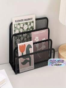 1pc Solid Multifunctional Wire Desk Organizer All In One Book Shelf File Tray Card Slot Freestanding Compact Vertical For Home Office Mail Letter Storage Space Saving Functional Convenient Practical Office Supplies Must Have - Multicolor - View 1