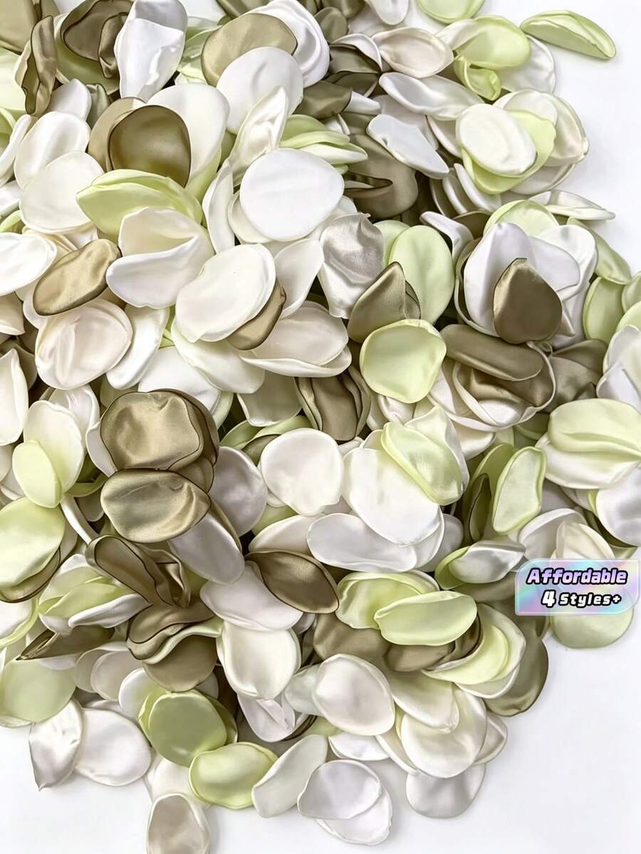 200/300/500/1000 Pcs,Sage Green,Silk Rose Petals, Artificial Leaves, Suitable For Wedding Flower Baskets, Center Decorations On The Dining Table, Parties, Bridal Parties, And Romantic Night Decorations - Rat tail green four colors - View 1
