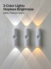 Teckwe 4pcs Magnetic Sensor Wall Lamp, Bedroom Decor Nightlight, Mountain Landscape Spotlight, LED Soft Light For Home Decor, 400mAh - one-size - View 4