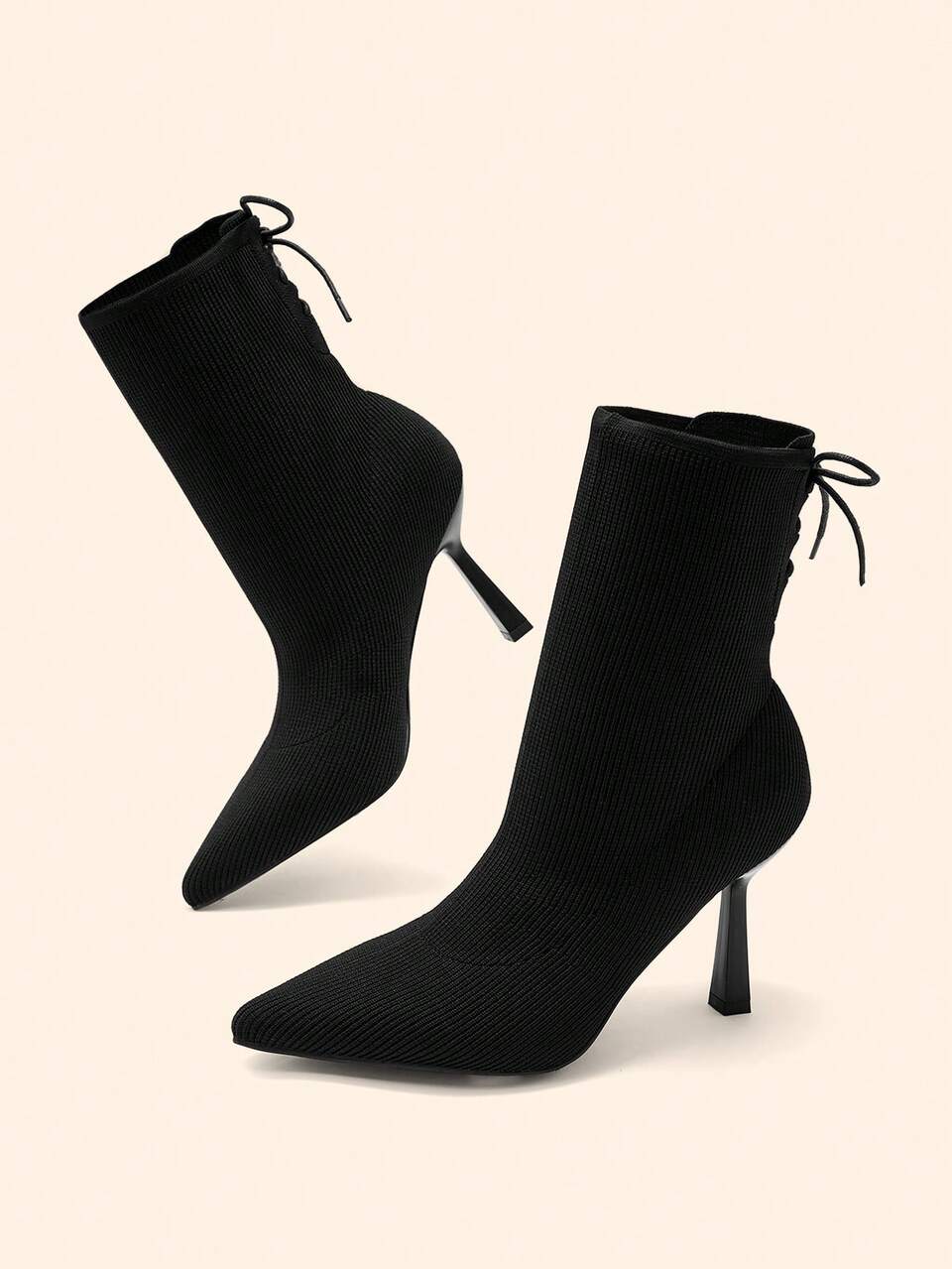 CUCCOO BASICS Casual Slim Heel Women Pumps, Solid Color Commuter Ankle Boots For Christmas