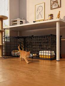 Integrated Cat Condo For Indoor Use, Multi-Functional Cat Cage House With Spacious Design, Suitable For Teddy And Short-Haired Cats, Comfortable Indoor Pet Nest For Small To Medium Cats - Multicolor - View 7