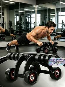 1PC Four Wheel Ab Roller Stable Non Slip Core Strength Training Multifunctional Abdominal Exerciser For Men Women Home Gym - Multicolor - View 1