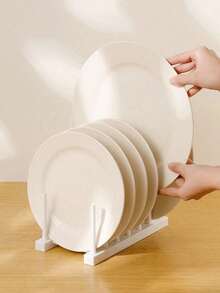 Creative Plastic Drain Rack, Multifunctional Kitchen Storage Rack, Suitable For Plates And Pot Lids, Solid-Color Minimalist Design, Smooth And Sturdy Plastic Material, Modern And Practical Home Style, Suitable For All Seasons, Open Drainage Structure - Multicolor - View 9