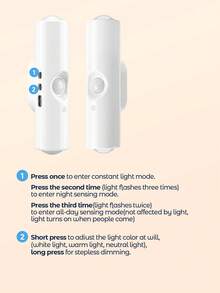 Teckwe 4pcs Magnetic Sensor Wall Lamp, Bedroom Decor Nightlight, Mountain Landscape Spotlight, LED Soft Light For Home Decor, 400mAh - one-size - View 7